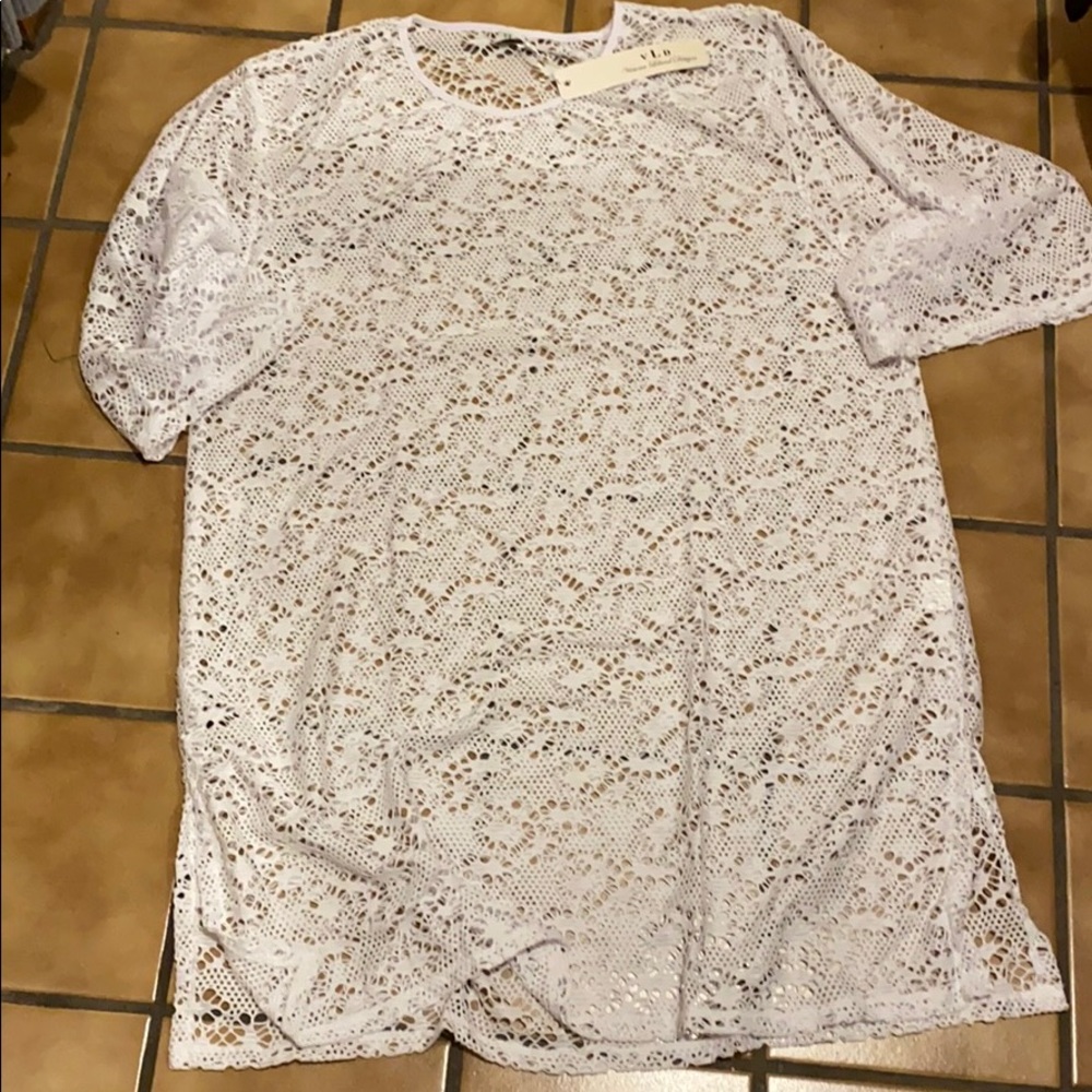 VLD designs white Cotten lace Bathing suit cover